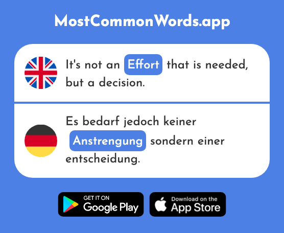 Effort - Anstrengung (The 2945th Most Common German Word)