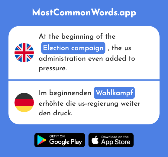 Election campaign - Wahlkampf (The 2911th Most Common German Word)