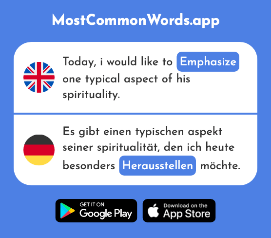 Emphasize, turn - Herausstellen (The 2819th Most Common German Word)