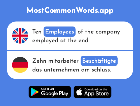 Employee, employees - Beschäftigte (The 2712th Most Common German Word)