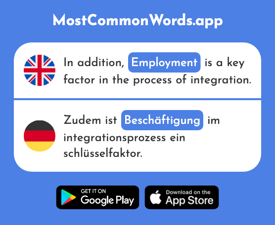 Employment, work, job, - Beschäftigung (The 2424th Most Common German Word)