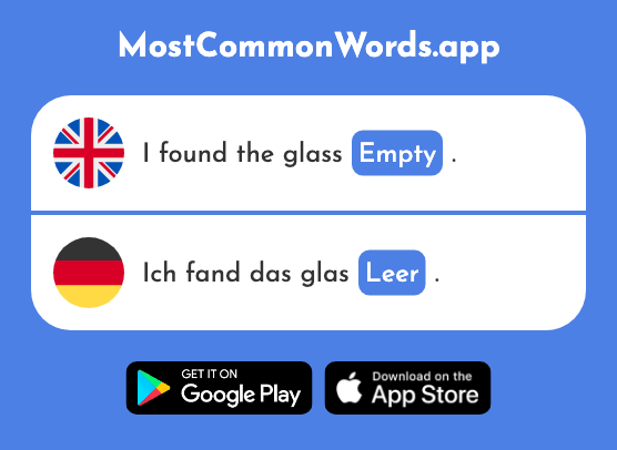 Empty - Leer (The 874th Most Common German Word)