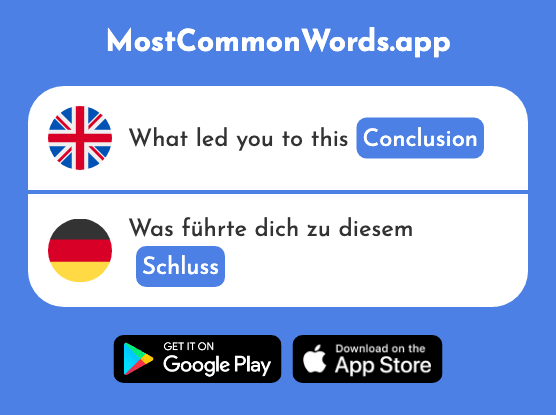 End, conclusion - Schluss (The 1030th Most Common German Word)