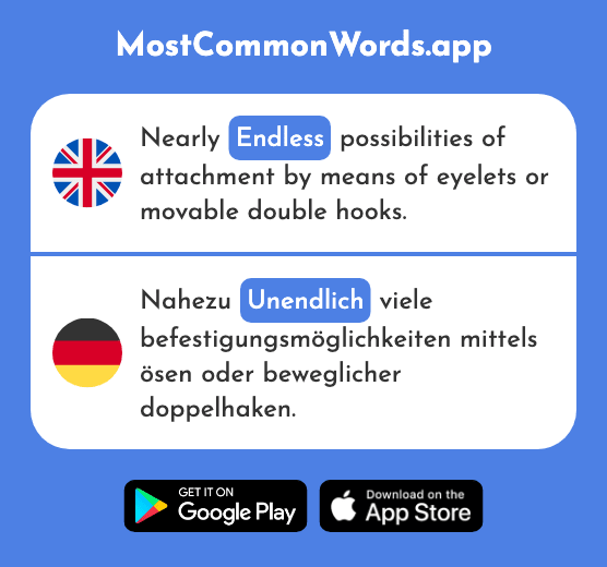 Endless, infinite - Unendlich (The 2081st Most Common German Word)