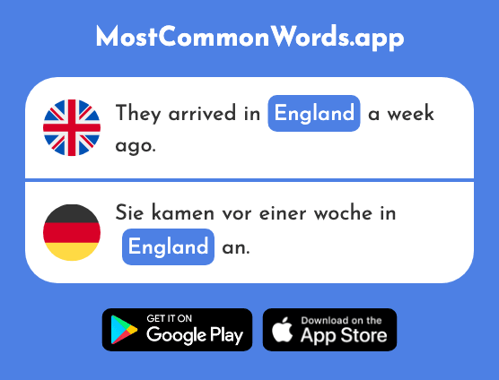 England - England (The 1762nd Most Common German Word)