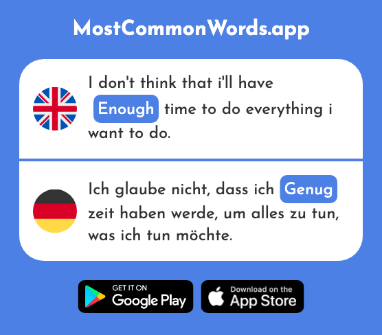 Enough - Genug (The 498th Most Common German Word)