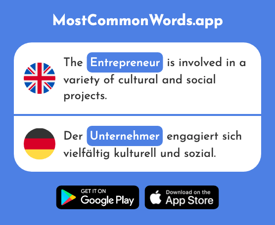 Entrepreneur, employer - Unternehmer (The 2304th Most Common German Word)