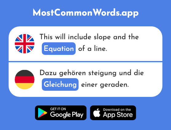 Equation - Gleichung (The 1180th Most Common German Word)