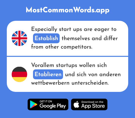 Establish - Etablieren (The 2691st Most Common German Word)