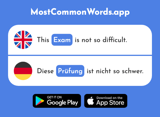 Examination, test, exam - Prüfung (The 1827th Most Common German Word)