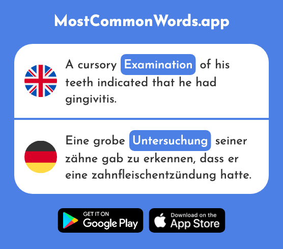 Examination - Untersuchung (The 860th Most Common German Word)