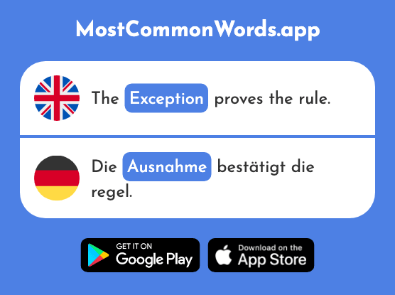 Exception - Ausnahme (The 1404th Most Common German Word)