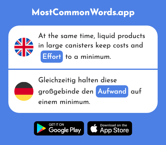 Expense, effort - Aufwand (The 2619th Most Common German Word)