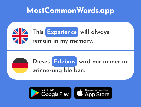 Experience - Erlebnis (The 2703rd Most Common German Word)