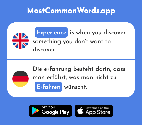 Experience, find out - Erfahren (The 690th Most Common German Word)