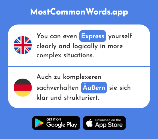 Express, voice - Äußern (The 1425th Most Common German Word)
