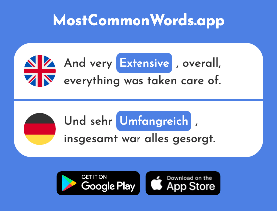 Extensive - Umfangreich (The 2805th Most Common German Word)