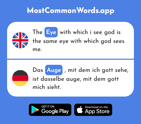 Eye - Auge (The 222nd Most Common German Word)