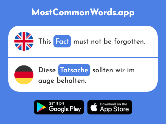 Fact - Tatsache (The 1513th Most Common German Word)