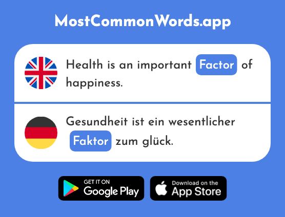 Factor - Faktor (The 911th Most Common German Word)