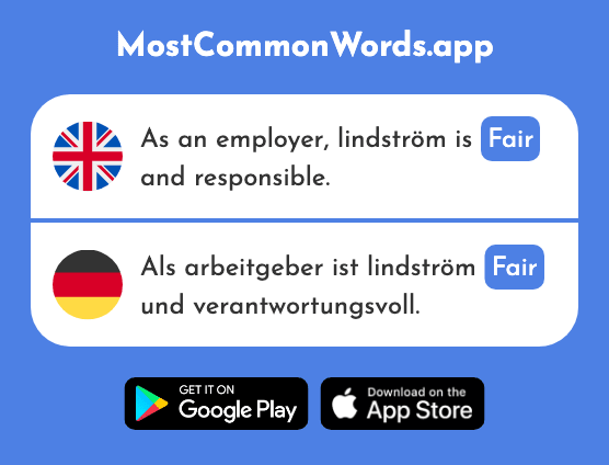 Fair - Fair (The 2803rd Most Common German Word)