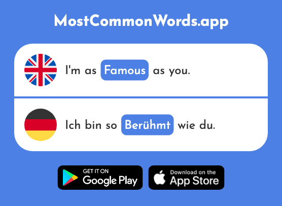 Famous - Berühmt (The 1379th Most Common German Word)