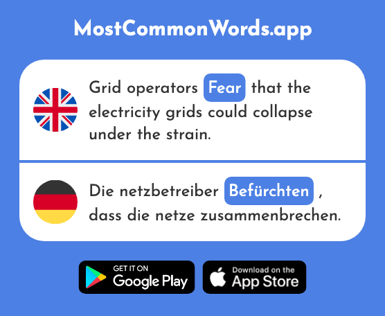 Fear - Befürchten (The 2233rd Most Common German Word)