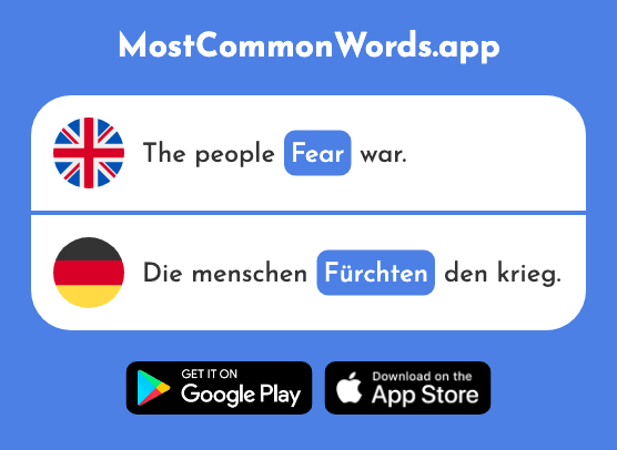 Fear - Fürchten (The 1420th Most Common German Word)