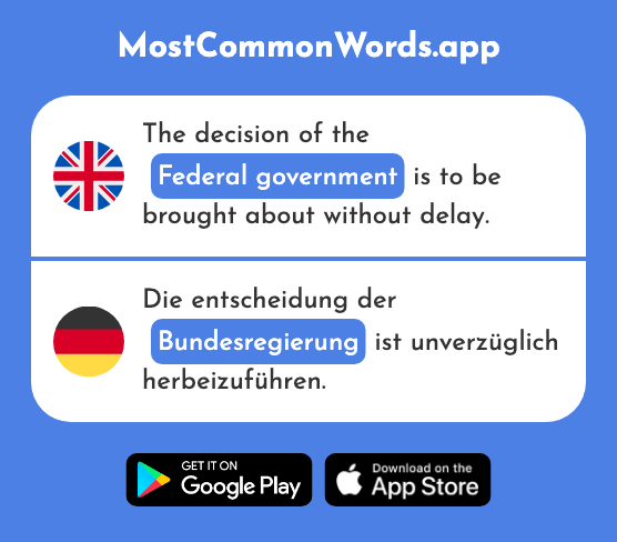 Federal government - Bundesregierung (The 1345th Most Common German Word)