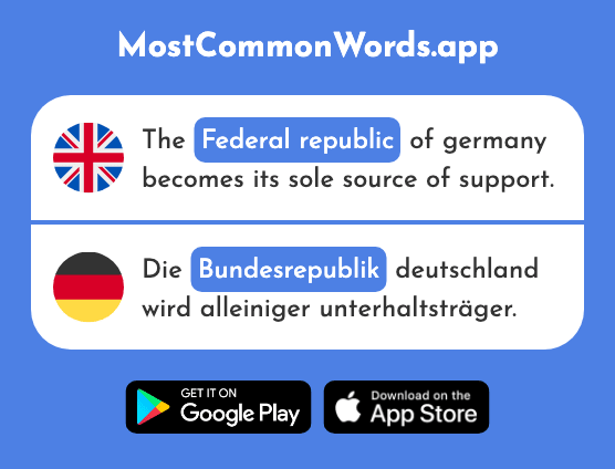 Federal republic - Bundesrepublik (The 2034th Most Common German Word)