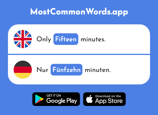 Fifteen - Fünfzehn (The 2858th Most Common German Word)