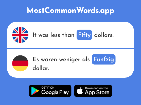 Fifty - Fünfzig (The 2390th Most Common German Word)