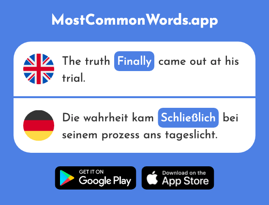 Finally, eventually - Schließlich (The 351st Most Common German Word)