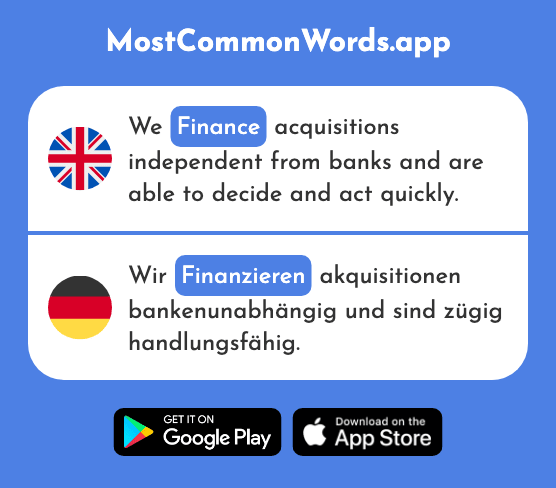 Finance - Finanzieren (The 2194th Most Common German Word)
