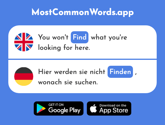 Find - Finden (The 103rd Most Common German Word)