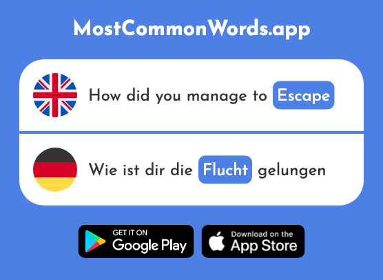 Flight, escape - Flucht (The 2008th Most Common German Word)