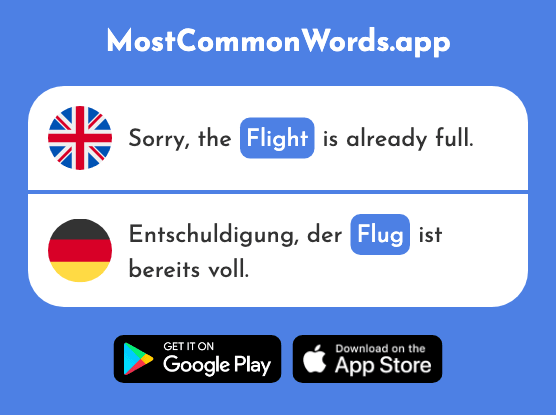 Flight - Flug (The 2220th Most Common German Word)