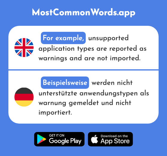 For example, - Beispielsweise, bspw. (The 672nd Most Common German Word)