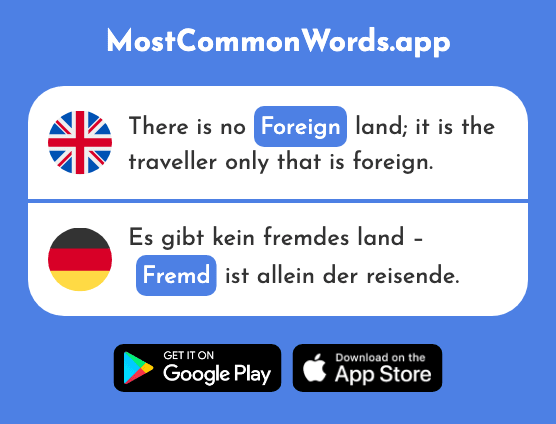 Foreign, strange - Fremd (The 859th Most Common German Word)