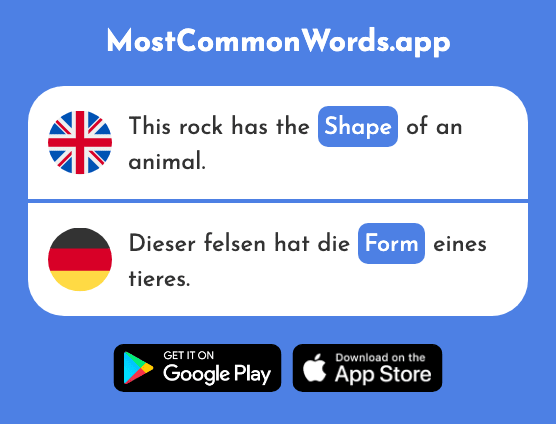 Form, shape - Form (The 307th Most Common German Word)