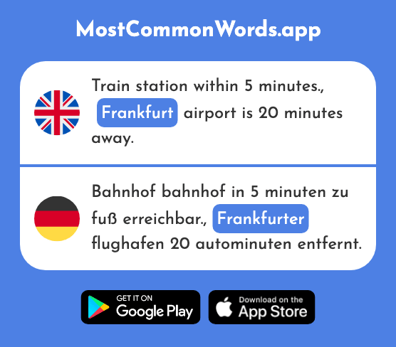 Frankfurt - Frankfurter (The 2488th Most Common German Word)