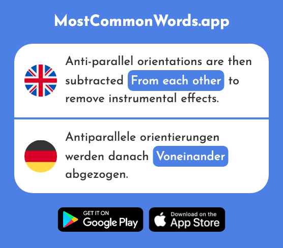 From each other - Voneinander (The 1883rd Most Common German Word)