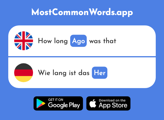 From sth, ago, as far as . . . is concerned - Her (The 1083rd Most Common German Word)
