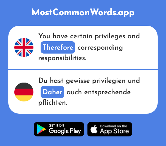 From, there, therefore - Daher (The 354th Most Common German Word)