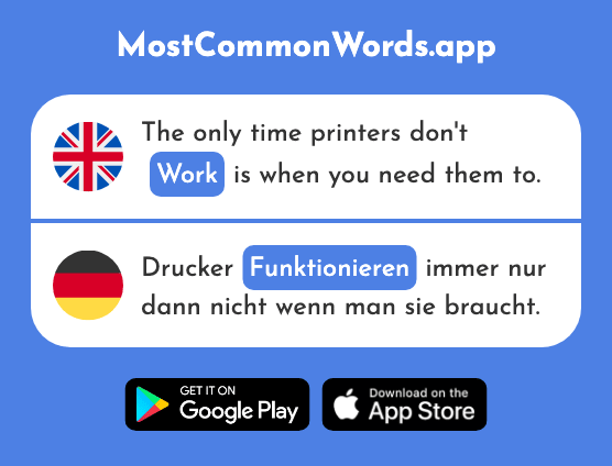 Function, work - Funktionieren (The 677th Most Common German Word)