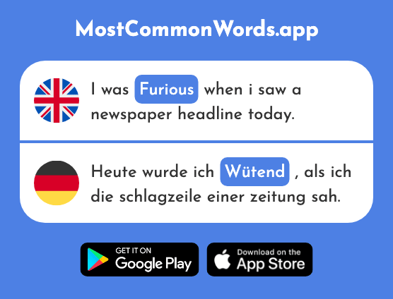 Furious - Wütend (The 2586th Most Common German Word)