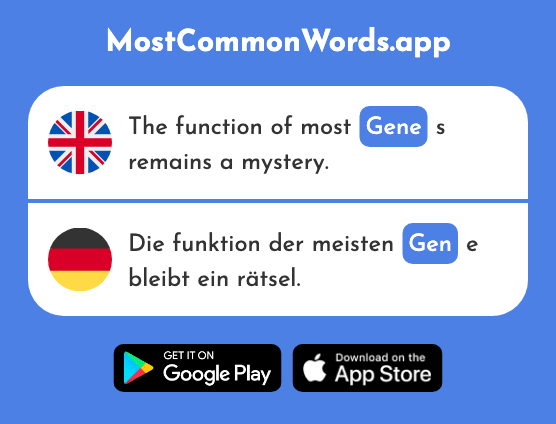 Gene - Gen (The 1830th Most Common German Word)