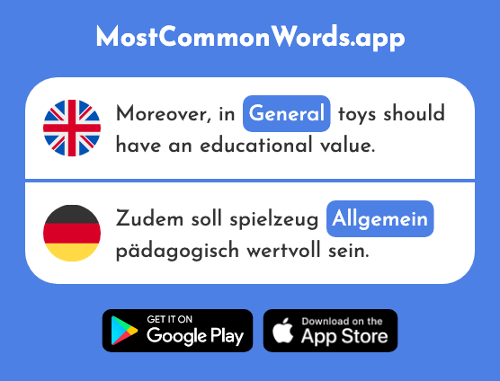 General - Allgemein (The 393rd Most Common German Word)