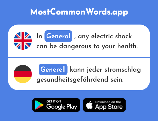 General - Generell (The 1933rd Most Common German Word)