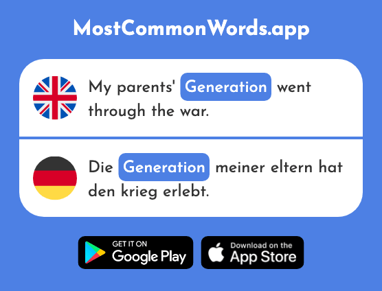 Generation - Generation (The 1153rd Most Common German Word)